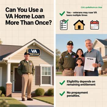 A poster featuring a home loan graphic with a smiling man and woman discussing their options.  