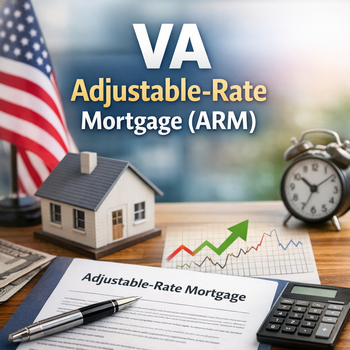 Visual representation of a VA adjustable rate mortgage (ARM), highlighting its benefits for veteran homebuyers.  