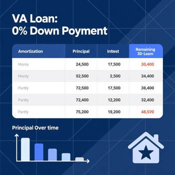 Amortization-focused VA loan down payment calculator to assist with home financing decisions.